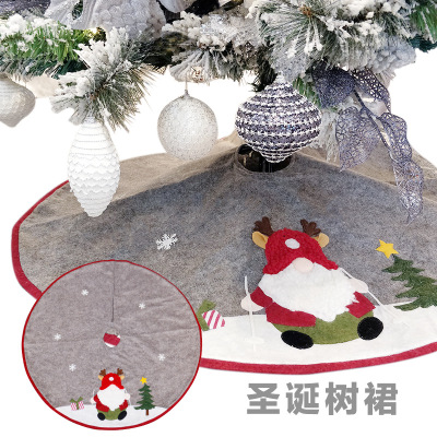 Cross-Border New Christmas Decorations 92 * 92cm Cute Series Forest Faceless Elderly Christmas-Tree Skirt