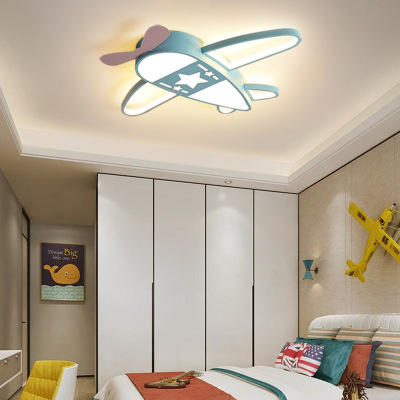 Children's Room Cartoon Boy Creative Aircraft Light Bedroom Ceiling Light Dimming LED Eye-Protection Lamp Girl Room Lights