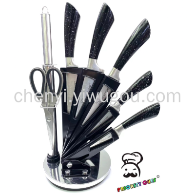 Kitchen Knife Set Acrylic Seat Plastic Seat Chef Knife Kitchen Knife Sharpener 8 Pieces Gift Knife Set