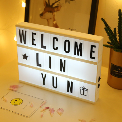 INS Popular Led Letter Card DIY Puzzle Light Box Confession Props Romantic for Girls Girlfriends Birthday Artifact