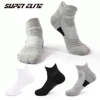 Men's Sports Socks Sweat-Absorbent Non-Slip Socks for Running Outdoor Socks Towel Bottom Ankle Socks Short Tube Elite Basketball Socks Men