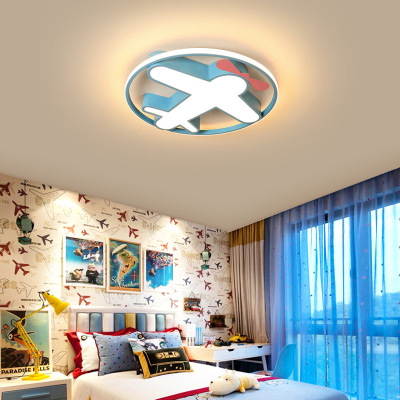 Children's Room LED Light Simple Cartoon Boys and Girls Creative Aircraft Ceiling Lighting Bedroom Room Internet Celebrity Lamps
