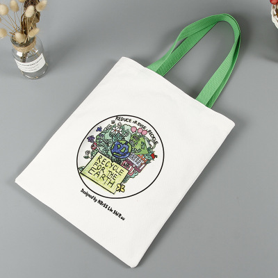 Advertising Printed Canvas Bag Custom Shopping Portable Canvas Bag Color Printing Simple Canvas Bag Custom Printed Logo
