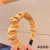 Cute Fashion High Texture New Hair Hoop Solid Color Fabric Craft Hot Drilling Simple Hair Accessories Headband Pleated Ladies' Hair Pin Headdress