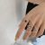 Silver Index Finger Ring Female Fashion Personality Ins Special-Interest Design Chain Stitching Geometric Ring Bracelet