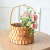 Basket Rattan Woven Portable Flower Arrangement Wedding Shop Gift Basket Gift Woven Bamboo Weaved Flower Basket Flowerpot