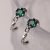 Silver Unique Vintage Zircon Chain Ear Clip Emerald Earrings Special-Interest Design Light Luxury High-Grade 9673l