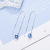 Crystal Earrings for Women Japanese and Korean Temperamental Popular Earrings Fashion Net RED MAGIC Square Long Ear Line