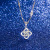 S925 Sterling Silver Light Luxury Clover Hot Girl Necklace Female Zircon Pendant Mother's Day Gift All-Matching Clavicle Chain Jewelry