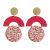 Popular Handmade Polymer Clay Earrings Color Striped Clay Pottery Fun Stitching Cute Pink Series Girl Earrings