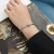 American Ins Style Elegant Personality Fashion Thick and Thin Open Knotted Bracelet Titanium Steel 18K Gold Plating Z128