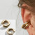 Punk Asymmetric Metal Ear Clip Double Circle Ear Clip Women's C- Type Ear Clip Earrings Jewelry Wholesale