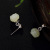 Yilu Silver S925 Sterling Silver Natural Hetian Jade White Jade Lotus Retro Simple Female Eardrops Earrings Wholesale