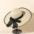 British Summer Travel Sun-Proof Sunshade Big Brim Casual Sun Hat Dome Edge Ribbon Bow Beach Straw Hat