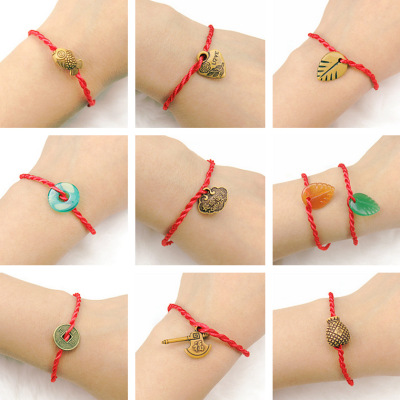 Braided Red Rope Bracelet Carrying Strap Activity Small Gift Wholesale Gift Hot Sale Zodiac Year of Birth Accessories