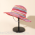 Hat Female Summer Foldable Sun Hat Rainbow Striped Cloth Cap Sun Shade Vacation Beach Hat Pastoral Style Bucket Hat