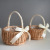 Woven Flower Basket Hand-Held Flower Girl Handmade Natural Flower Arrangement Basket Bamboo Decorative Woven Flower Basket National Day Rattan Woven Storage Basket