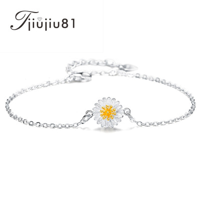 Silver Bracelet Classic Chrysanthemum Little Daisy Bracelet Fashionable Korean All-Match Women's Jewelry Wholesale