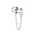 Cool Handsome Non-Pierced Ear Bone Clip Men's and Women's Trendy Cold Style Double Layer Rhinestone Chain Ear Clip