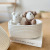 Cotton Braided Storage Box Solid Color Oval Desktop Finishing Box Cosmetics with Lid Storage Basket