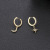 New Stylish Moon and the Stars Asymmetric Ear Ring Inlaid 3A Zircon Factory Wholesale WeChat Supply Real Gold Plating