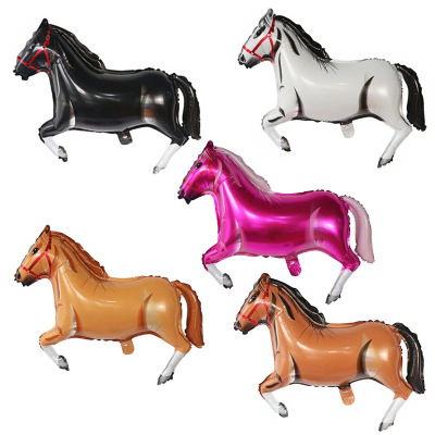 New Cartoon Animal Aluminum Balloon Galloping Horse-Shaped Balloon Children's Birthday Party Decoration Balloon