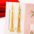 New Copper Plating Vietnam Placer Gold Love Heart Flowers Long Earrings Women's Jewelry No Color Fading Simple Jewelry