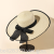 British Summer Travel Sun-Proof Sunshade Big Brim Casual Sun Hat Dome Edge Ribbon Bow Beach Straw Hat