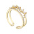 A140 South Korea Dongdaemun Exquisite Design Micro Inlaid Zircon Crown Temperament Dual Layer Open-End Ring Female Ring