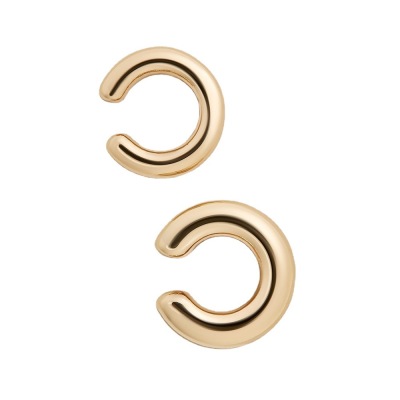 Punk Asymmetric Metal Ear Clip Double Circle Ear Clip Women's C- Type Ear Clip Earrings Jewelry Wholesale