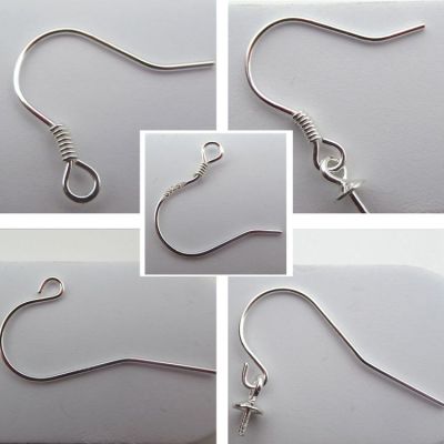 Hook Anti-Allergy Sterling Silver Ear Hook Earrings Ear Hook Ear Clip Material DIY Ornament Silver Accessories Wholesale