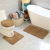 European-Style Bathroom Toilet Three-Piece Carpet Toilet Bathroom Non-Slip Floor Mat Absorbent Solid Color Microfiber U