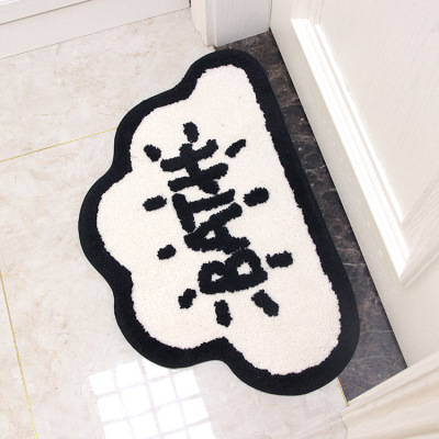 Cartoon Cloud Flocking Carpet Floor Mat Household Bathroom Entrance Bathroom Non-Slip Mat Absorbent Floor Mat