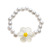 Summer Cute Flower Ring Sweet Temperament Stringed Pearls Ring Simple Fashion Stretch Index Finger Ring 2044