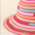 Hat Female Summer Foldable Sun Hat Rainbow Striped Cloth Cap Sun Shade Vacation Beach Hat Pastoral Style Bucket Hat