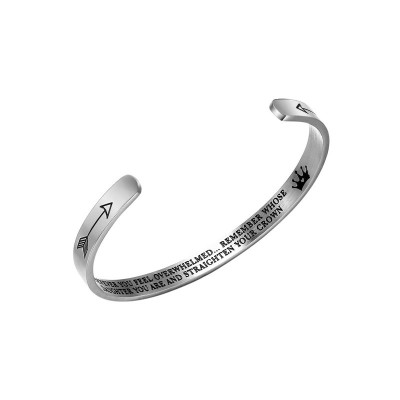 SOURCE Factory Wholesale Lettering Whose Daughter Mother Arrow Opening Titanium Steel Bracelet