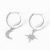 New Stylish Moon and the Stars Asymmetric Ear Ring Inlaid 3A Zircon Factory Wholesale WeChat Supply Real Gold Plating