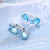 and American Elegant Blue Zirconium Diamond Ear Clip Women's Simple Artistic Cross-Border Earrings Blue Ear Rings