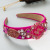 Retro Elegant Baroque Crystal Flowers Headband Exaggerated Wide-Brimmed Three-Dimensional Hair Accessories for Women