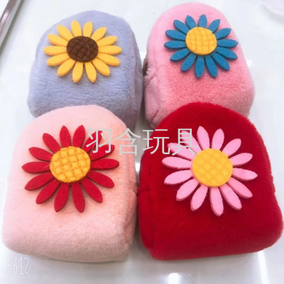 Factory Direct Sales Flower Schoolbag Plush Coin Purse Children Coin Bag Data Cable Earphone Bag Schoolbag Pendant