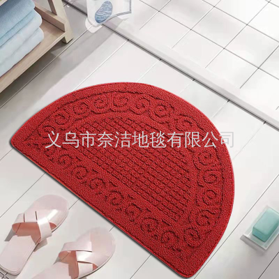 Semicircle Floor Mat Polypropylene European Jacquard Carpet Bedroom Door Mat Household Doorway Door Mat Non-Slip Mat