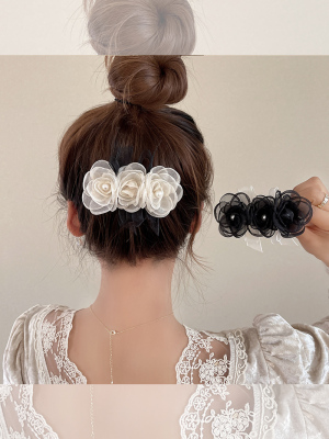 Elegant Design Flower Barrettes Women's 2022 New Internet Celebrity Duckbill Clip Super Fairy Clip Hairware High-Grade Hairpin