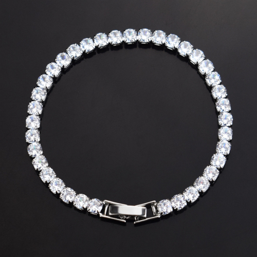 tiktok live broadcast european and american cross-border e-commerce women‘s bracelet round 4mm colored diamond fashion retro style popular bracelet women