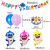 Cross-Border New Arrival Ocean Little Shark Baby Kids Birthday Theme Suit Balloon Supplies Party Decoration Background Wall