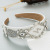 Retro Elegant Baroque Crystal Flowers Headband Exaggerated Wide-Brimmed Three-Dimensional Hair Accessories for Women