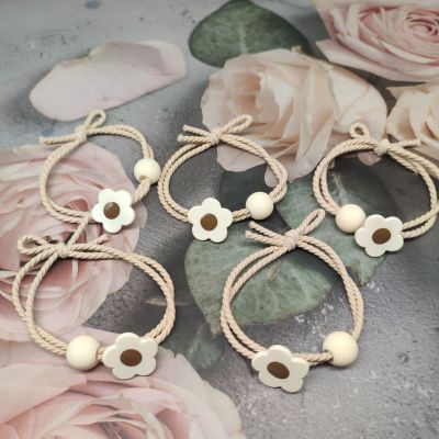 Milk Tea Color Ins Small Flower Hair Rope Female Ponytail Mori Style Hair Ring Hair Band Simple Graceful Hair Rope