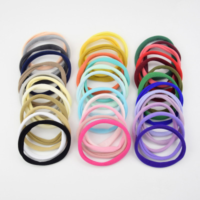 Nylon Seamless Elastic Hair Band Elastic Band Hair Ring Infant Headband Baby DIY Hair Accessories Solid Color Headband