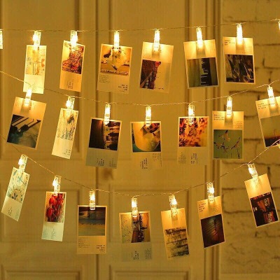 Factory Led Clip Lighting Chain Photo Wall Decorative Light Holiday Party Layout Battery String USB Remote Control Type