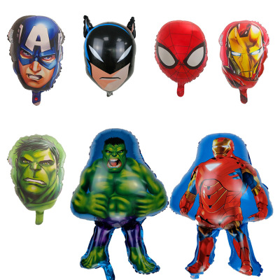 New Batman Spider-Man Iron Man Head Iron Man Hulk Shape Party Decoration Aluminum Film Balloon