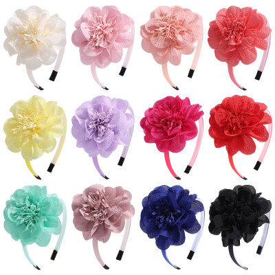 Children's Large Chiffon Flower Headband Handmade Macaron Color Children's Headband Dance Party Hair Accessories 2549